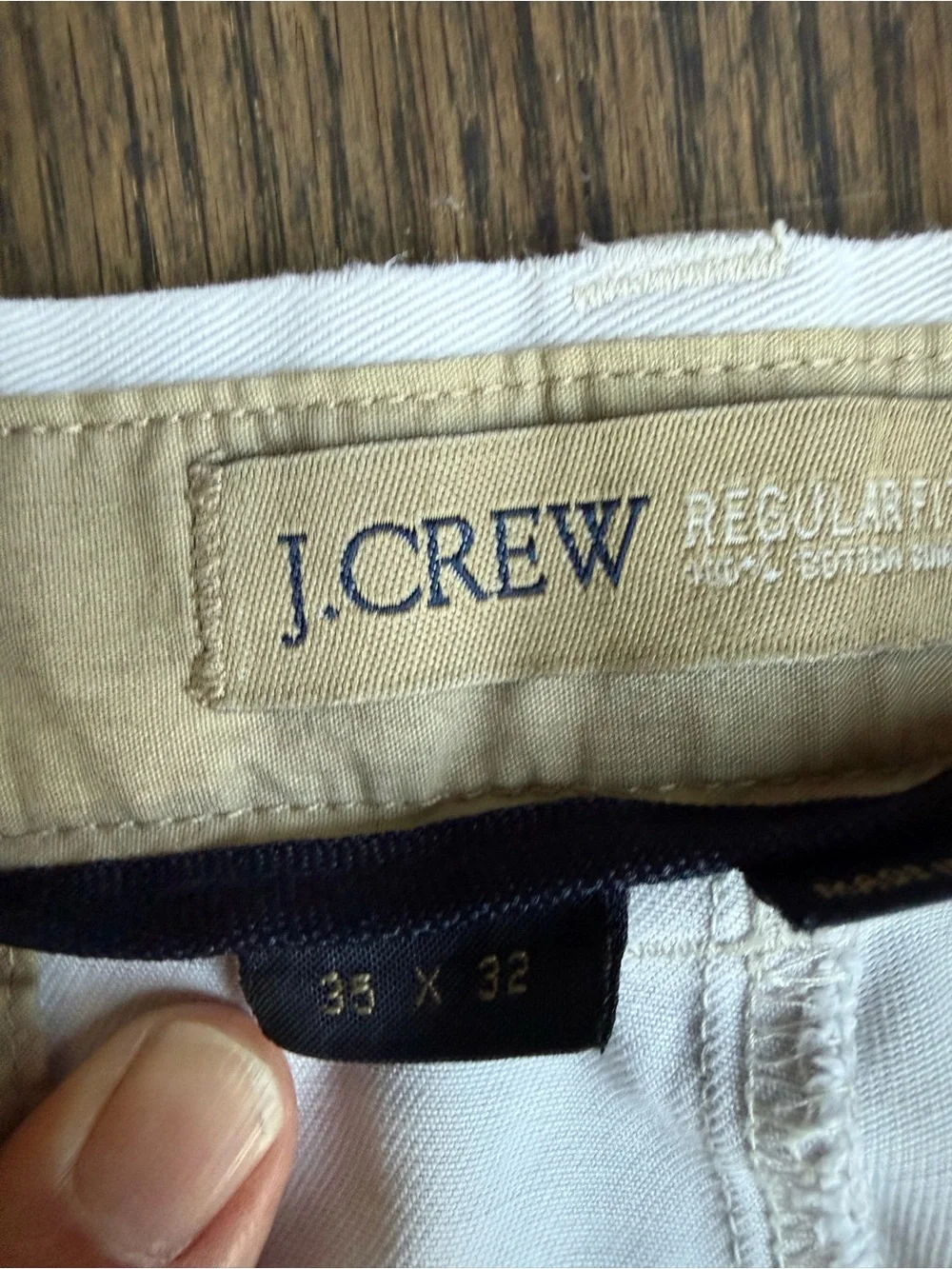 Men's Lt. khaki JCrew Classic Cotton Pants